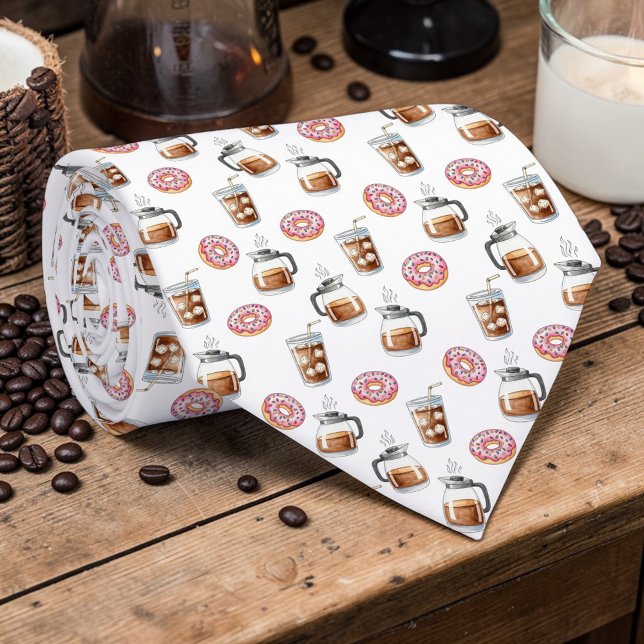 Gravata Coffee Latte Lovers Custom Necktie (Criador carregado)