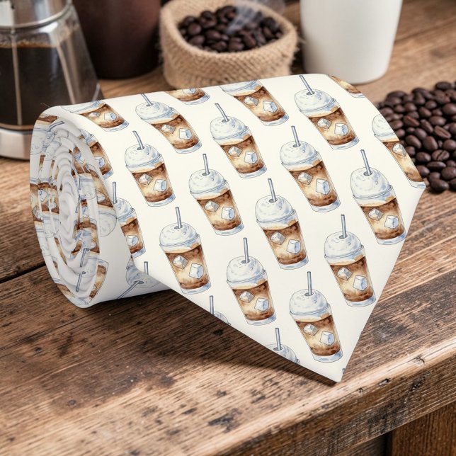 Gravata Coffee Latte Lovers Custom Necktie (Criador carregado)