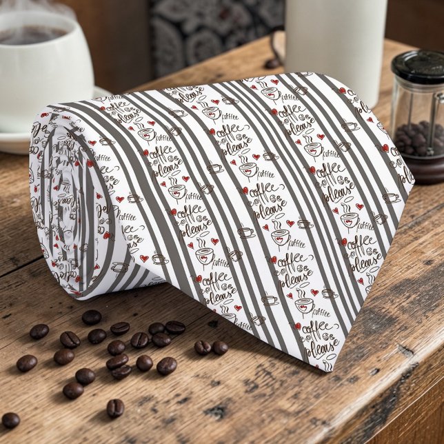 Gravata Coffee Latte Lovers Custom Necktie (Criador carregado)