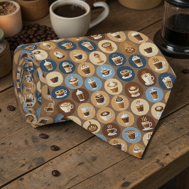 Gravata Coffee Latte Lovers Custom Necktie