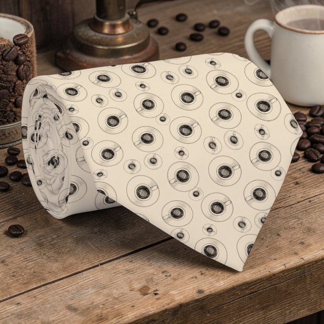Gravata Coffee Latte Lovers Custom Necktie (Criador carregado)
