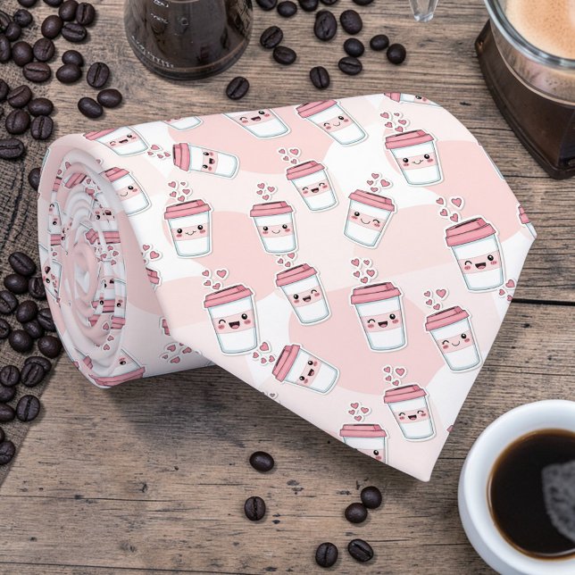 Gravata Coffee Latte Pink Custom Necktie (Criador carregado)