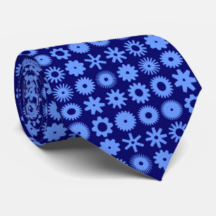 Gravata Cogs - Azul-bebê no Marinho profundo