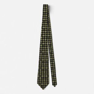 Gravata Cogs - khaki em preto