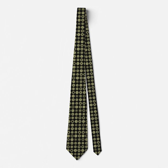 Gravata Cogs - khaki em preto (Frente)