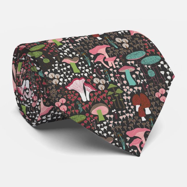 Gravata Cogumelo Retro Rosa Rosa (Rolled)