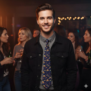 Gravata Cogumelos Bioluminescentes Retro