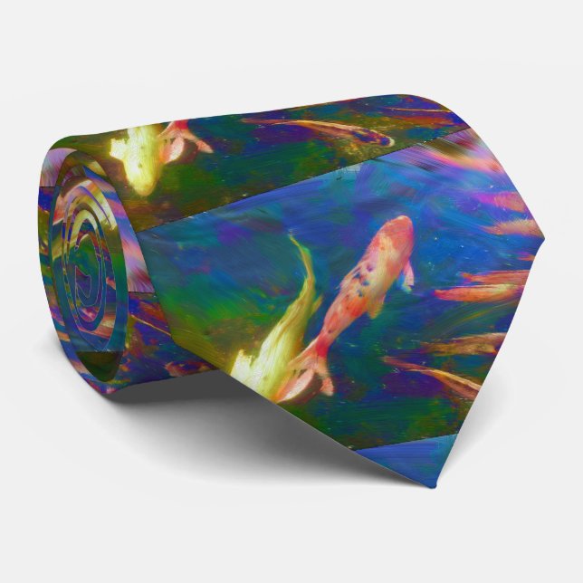 Gravata Coi Fish Art Men (Rolled)