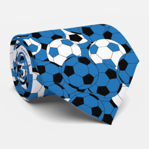 Gravata Colagem azul da bola de futebol - impressão