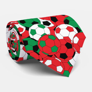 Gravata Colagem de Bola de Futebol de Cor de Natal - Impre