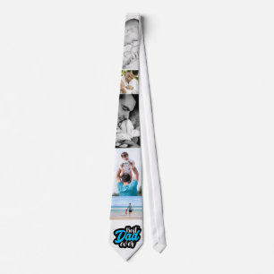 Gravata Colagem de Fotografias Personalizada do Melhor Pai