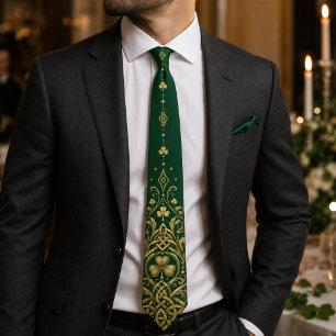 Gravata Colar de Noiva Irlandês Emerald Gold Celtic Trinit