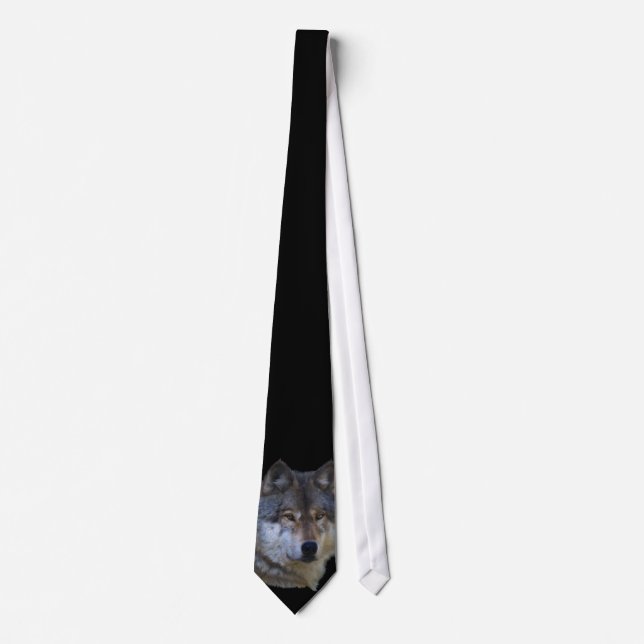 Gravata Coleção Alpha Cinza Wolf Necktie (Frente)
