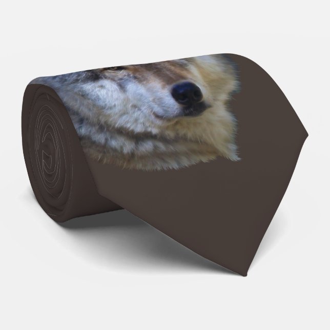 Gravata Coleção Alpha Cinza Wolf Wildlife (Rolled)