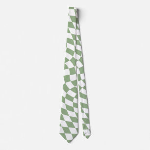 Gravata Coleção de Casamento Sage Green Check Xadrez