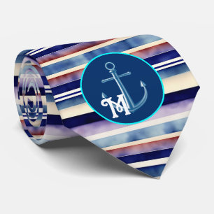 Gravata Coleção de faixas de boi azul de Marinho de Verão 