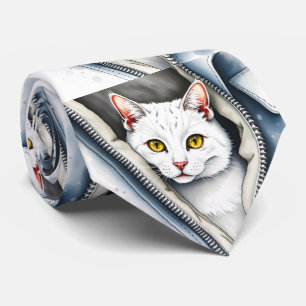 Gravata Coleção de Gatos de Linda Mola Moderna e Bonita