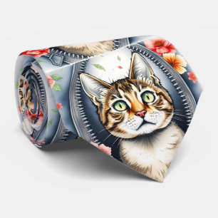 Gravata Coleção de Gatos de Lindas Cadeias de Água da Tend