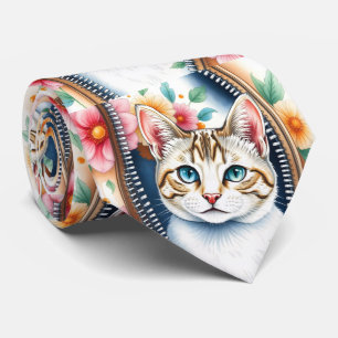 Gravata Coleção de Gatos de Lindas Tendências de Cobra Aqu