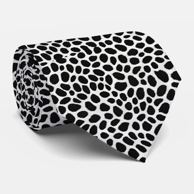 Gravata Coleção de Luxo de Leopardo Branco Elegante (Rolled)