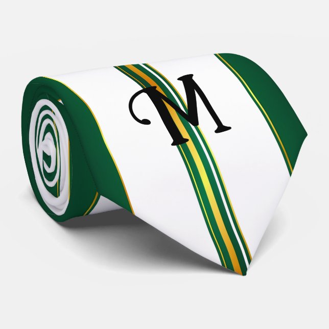 Gravata Coleção de Textura Dourada Verde de Linen Trendy,  (Rolled)