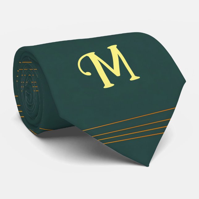 Gravata Coleção de Textura Dourada Verde Popular Linen, de (Rolled)