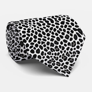 Gravata Coleção Elegante de Leopardo Branco de Luxo Popula