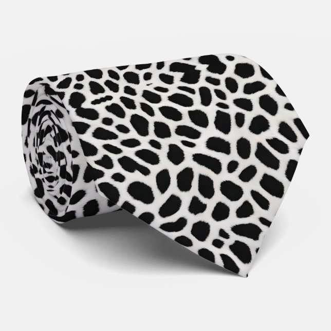 Gravata Coleção Elegante de Leopardo Branco Trendy de Luxo (Rolled)