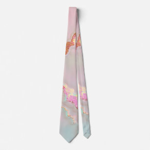 Gravata Coleção Luxuosa Moderna Rosa Bege Suave Dourado Ve