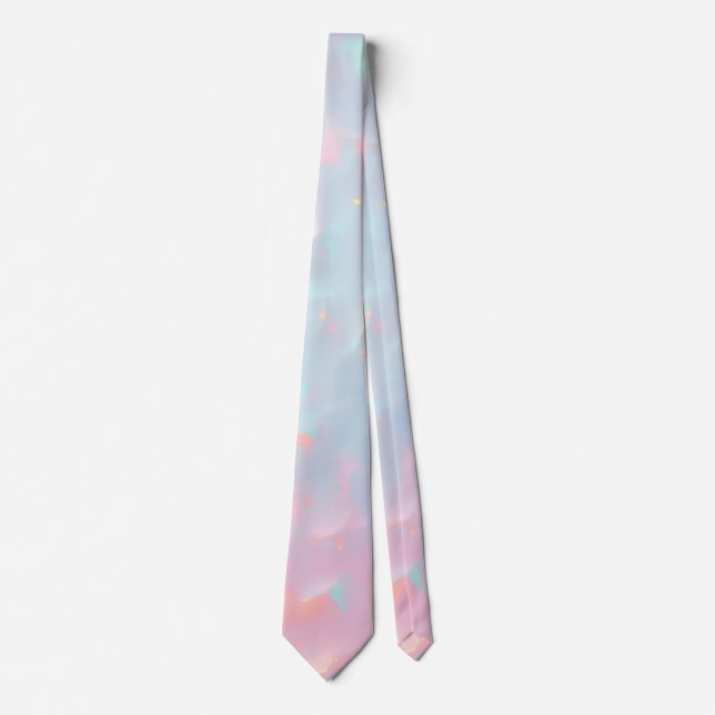 Gravata Coleção Moderna de Luxo Rosa Bege com Verde Menta  (Frente)