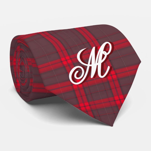 Gravata Coleção Moderna de Tartan Tradicional Vermelho xad (Rolled)