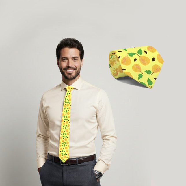 Gravata Coleção Pérolas Douradas Amarelo Brilhante (Criador carregado)