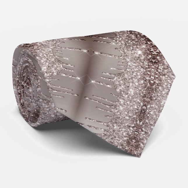 Gravata Coletor com Glitter Dourado Preto Coletor com Glit (Rolled)