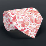 Gravata Coletor de Coral de Borboleta de Aquarela<br><div class="desc">Padrão de borboleta cor-de-água rosa e branca.</div>