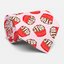 Gravata Coletor de Namorados de Muffin, rosa e vermelho
