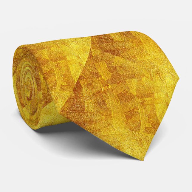 Gravata Coletor de Padrão de Abstrato de Dourado (Rolled)