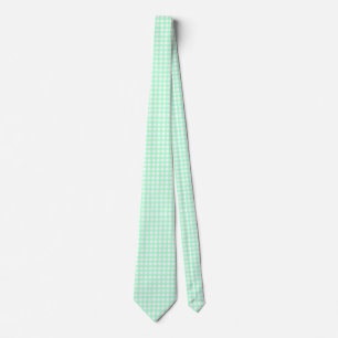 Gravata Coletor de Pescoço de Gingham Verde e Branco