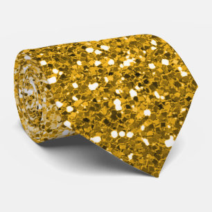 Gravata Coletor de Pescoço Glitter Dourado com Espelho Esp