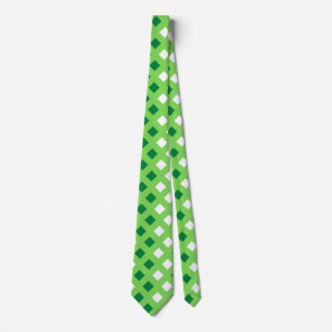 Gravata Coletor de Pescoço Unisex, Xadrez Verde Clássica