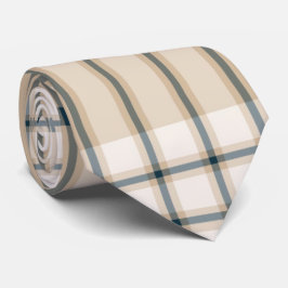 Gravata Coletor De Xadrez De Tartan Elegante, Castanho Cla