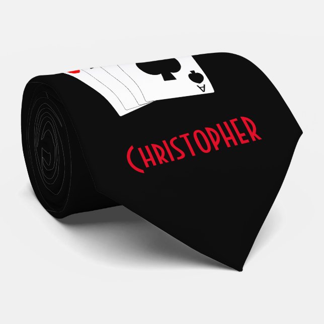 Gravata Coletor do Pescoço com Design de quatro Aces (Rolled)