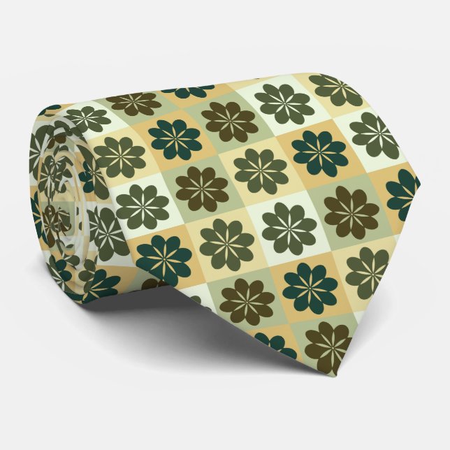 Gravata Coletor do Pescoço com Padrão Floral Geométrico (Rolled)