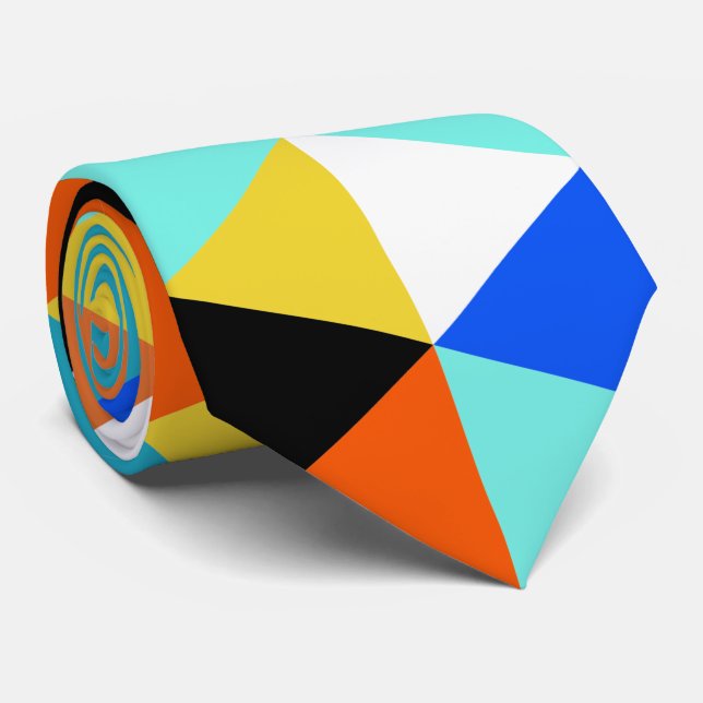 Gravata Coletor do Pescoço do Triângulo com Abstrato Geomé (Rolled)