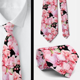 Gravata Coletor Formal de Orquídea Rosa Premier
