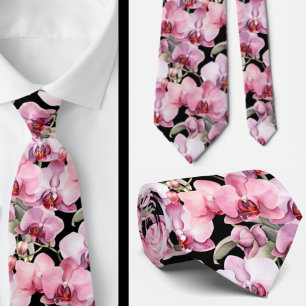 Gravata Coletor Formal de Orquídea Rosa Premier