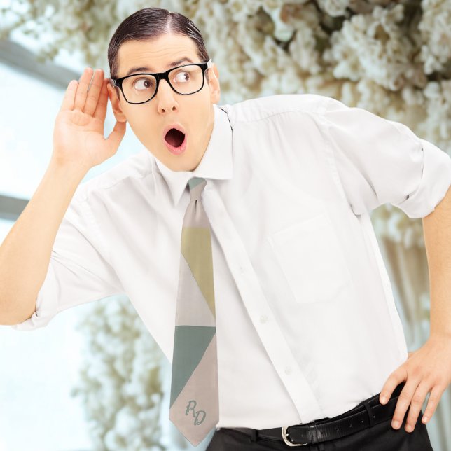 Gravata Coletor Geométrico de Pastel com Iniciais Personal (Criador carregado)