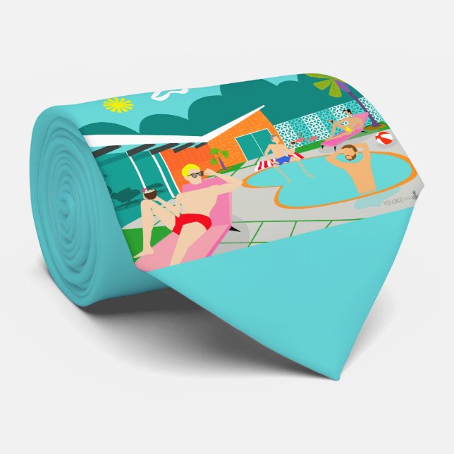 Gravata Colheita da Piscina da Retro (Rolled)