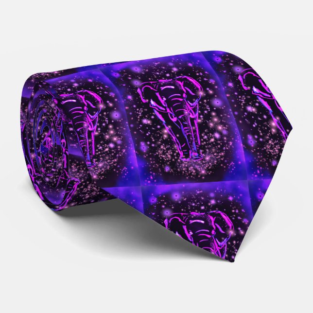 Gravata Colheita de Elefante Neon Roxo (Rolled)
