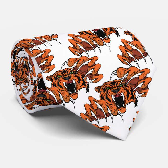 Gravata Colheita de Futebol Mascot da Equipe Tiger (Rolled)