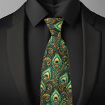 Gravata Colheita de Peste Verde e Dourada<br><div class="desc">Faça uma declaração ousada e elegante com o Green e Dourado Peacock Feather Necktie, um acessório sofisticado projetado para capturar a beleza luxuosa da plumagem de pavão. Apresentando um rico fundo verde adornado com intrincadas penas pavão acentuadas em ouro, esta gravata exude encanto refinado e estilo eterno. Perfeito para casamentos,...</div>